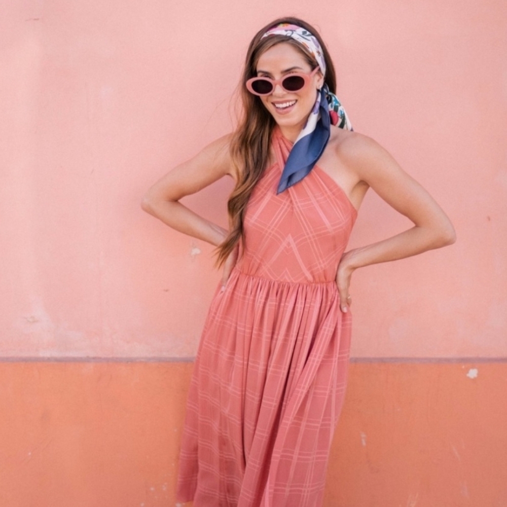 GAL MEETS GLAM Mia Twist Chiffon Midi Dress NWT